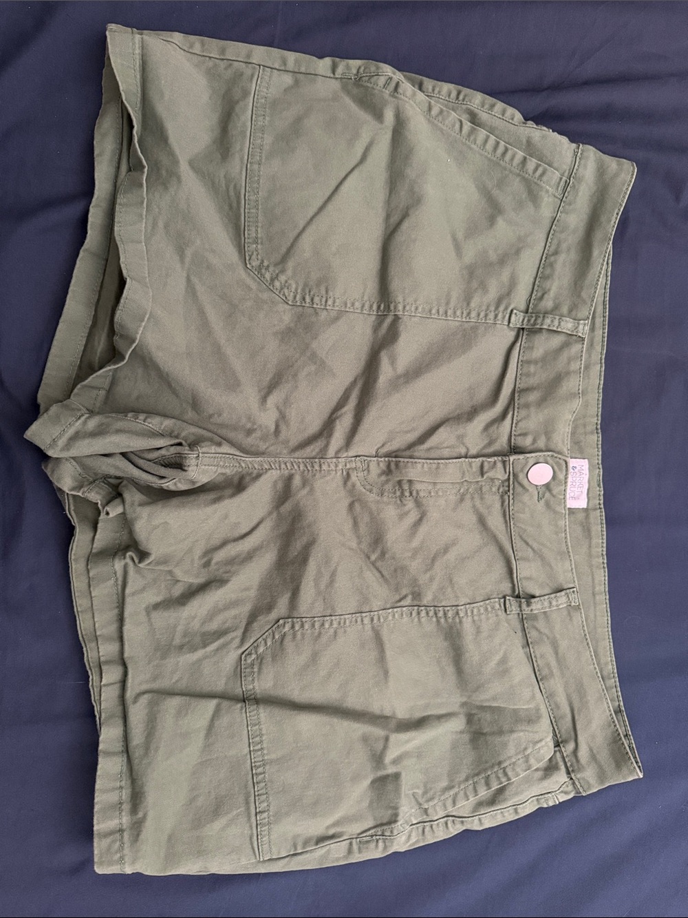 Market & Spruce Olive Green Utility Shorts with Front Pockets